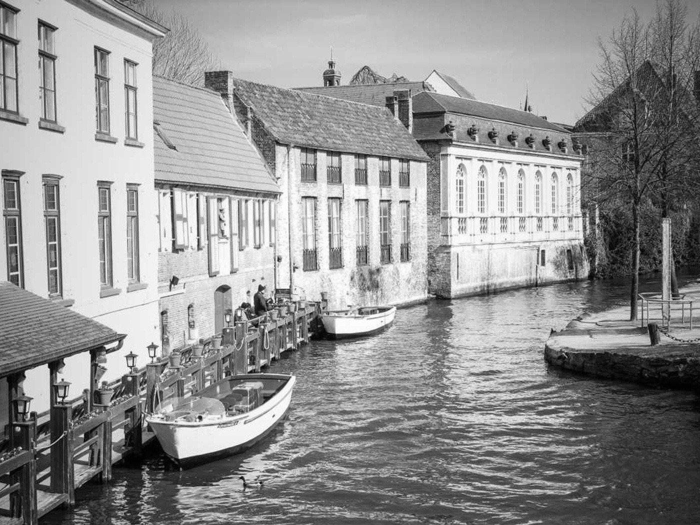The same canal in black and white