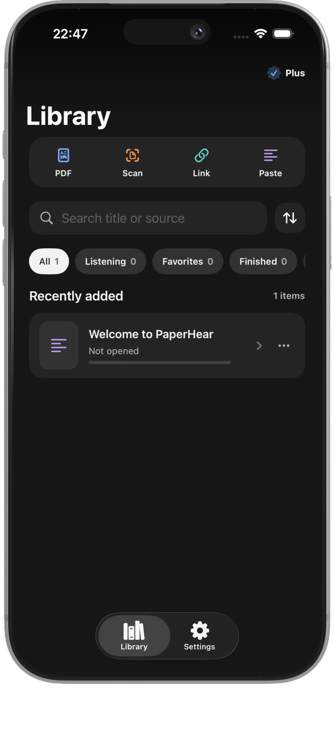 PaperHear illustration on iPhone
